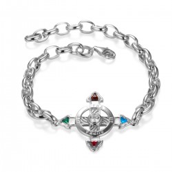 Schutzkreuz 30mm Silber 925 als Armband NEU