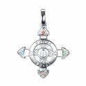 Schutzkreuz 585 Weißgold in 18 mm ein Stein
