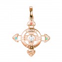 Schutzkreuz 585 Rotgold in 18 mm ein Stein