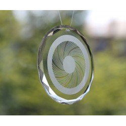 Energieglasscheibe 80 mm Facettenrand