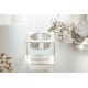 Teelichthalter aus Glas mit 3D Energiekreis als Quader