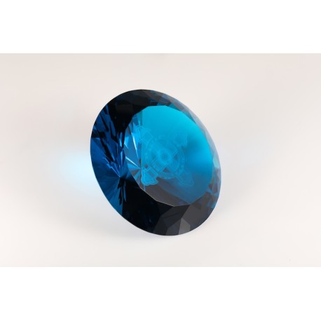 Lichtkristall 15cm rund Azurblau