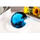 Lichtkristall 15cm rund Azurblau