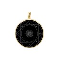 SSH-Amulett 39mm mit echtem Obsidian in 925 Silber vergoldet