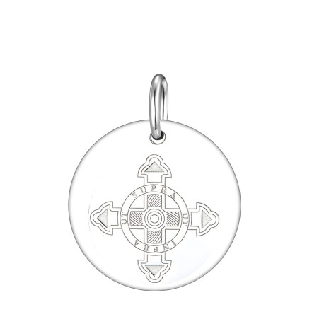 Schutzkreuz Anhänger eingraviert 18mm in Silber 925
