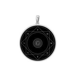 SSH-Amulett 21mm mit echtem Obsidian in 925 Silber