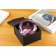 Lichtkristall 15cm rund Rosa