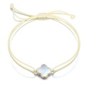 Glücksbringer Kleeblatt mit Schutzkreuz als Armband 11mm Gelbgold 585