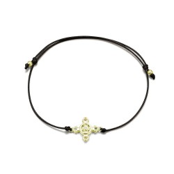 Schutzkreuz als Armband in 925 Silber 11mm vergoldet