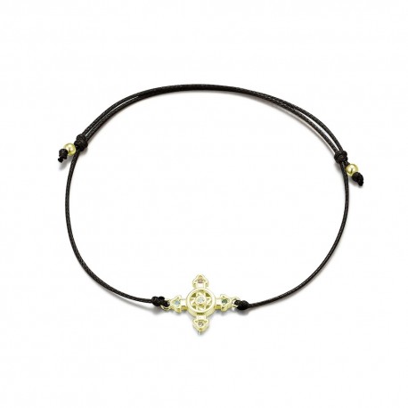 Schutzkreuz als Armband in 925 Silber 11mm vergoldet