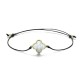 Kleeblatt mit Schutzkreuz eingraviert als Armband in 925 Silber 11mm vergoldet