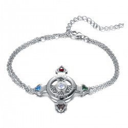 Schutzkreuz 30mm Silber 925 als Armband NEU