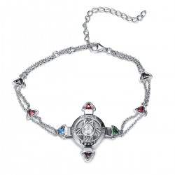 Schutzkreuz 30mm Silber 925 als Armband NEU Kette mit Steinen